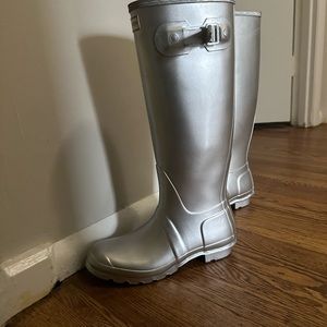 Silver Hunter Rain Boots Only Wore A Few Times